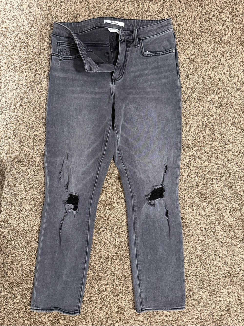 Sam Edelman Skinny Distressed Gray Jeans